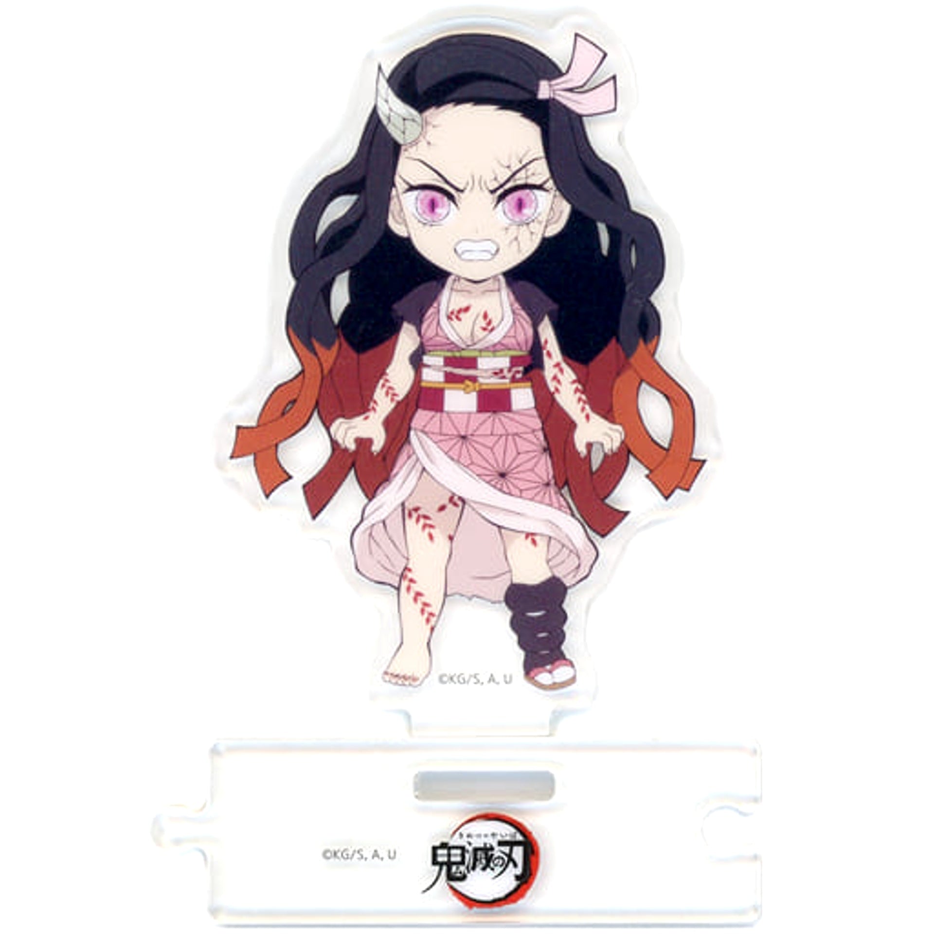 Demon Slayer: Kimetsu no Yaiba Mugen Train Arc / Entertainment District Arc Nezuko Kamado Original Illustration Mini Chara Connecting Random Acrylic Stand A without Bamboo Muzzle at Character Emaki Cafe in ufotable Cafe x Machi Asobi CAFE Acrylic Stands [