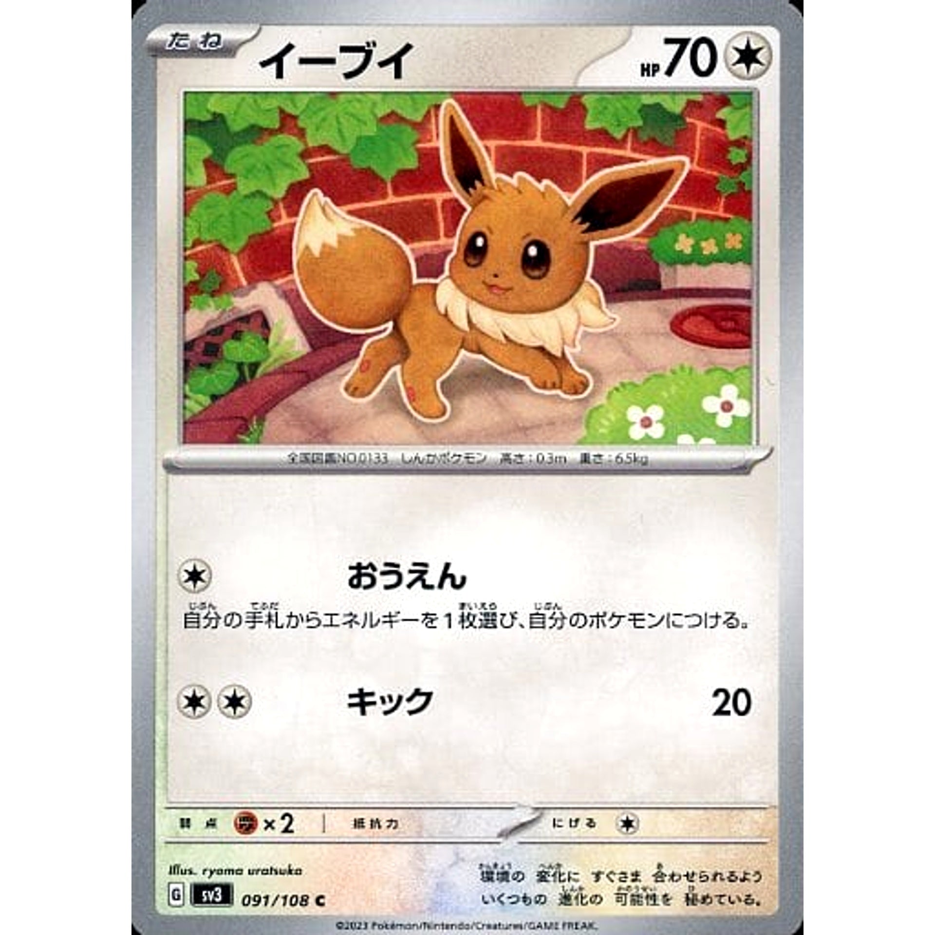Pokemon Eevee C 091/108 SV3 Ruler of the Black Flame Japanese Pokemon Card  [USED] – SelectAnime