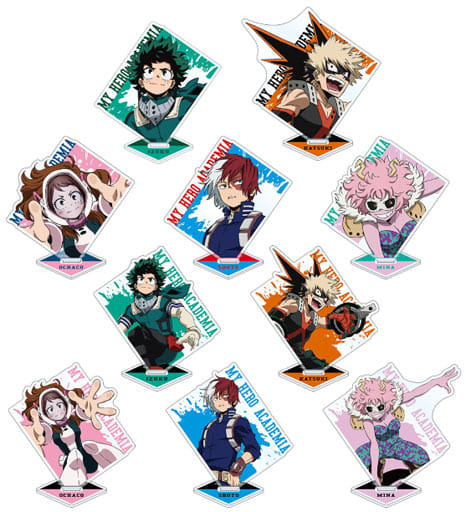 My Hero Academia Heroes Rising Izuku Midoriya & Others Newly Drawn Illustration Trading Acrylic Keychain All 10 Types Set Acrylic Stands [USED]