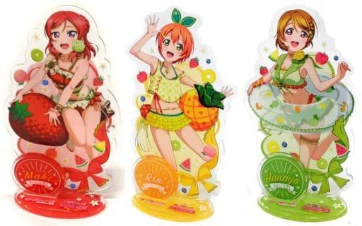 Rin Hoshizora, etc. 1st Grader Love Live! Cararium Acrylic Stand M's 1st Grader All 3 Types Set Key Chain [USED]