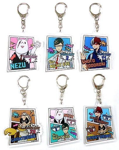 Sir.Nighteye, etc. My Hero Academia Birthday Fair January Acrylic Keychain All 6 Types Set Key Chain [USED]