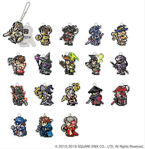 Knight, etc. Final Fantasy XIV Rubber Keychain Dot Characters All 18 Types Set Key Chain [USED]