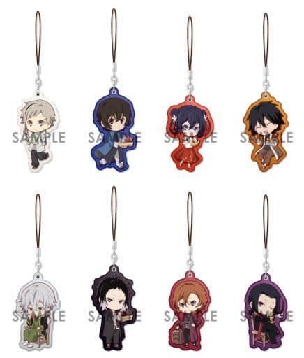 Ryunosuke Akutagawa, etc. Bungo Stray Dogs Asian Tea Time Pearl Acrylic Collection All 8 Types Set Key Chain [USED]