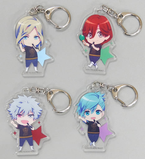 Quartet Night Uta no Prince Sama Movie: Maji Love Kingdom Newly Drawn Uses Mini Character Illustrations Acrylic Key Chain animate Limited Blu-Ray/DVD Bundled Bonus Set of 4 Key Chain [USED]