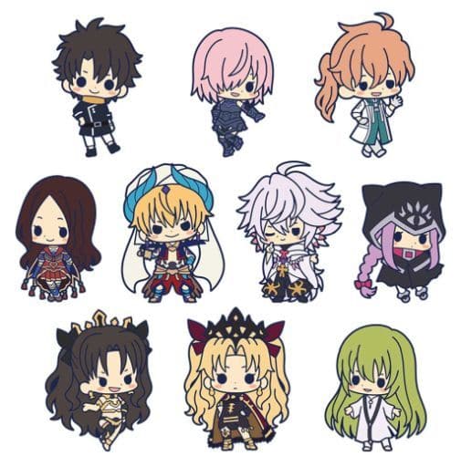 Mash Kyrielight, etc. Fate/Grand Order: Absolute Demonic Front - Babylonia Es Series Nino Rubber Strap Collection All 10 Types Set Key Chain [USED]