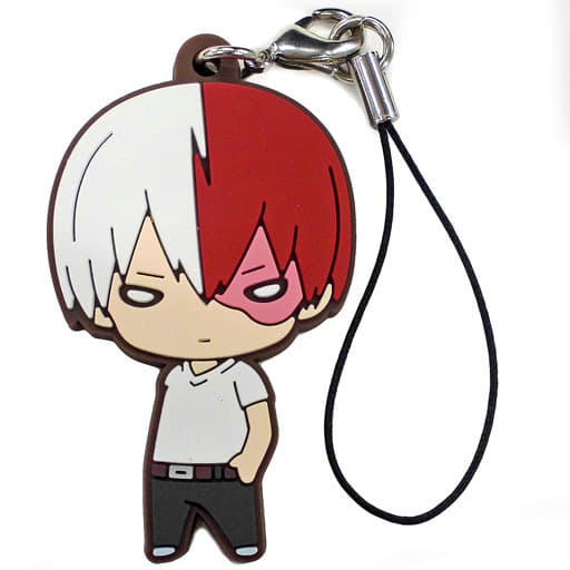 Shoto Todoroki My Hero Academia Nitotan Plain Clothes Rubber Mascot Key Chain [USED]