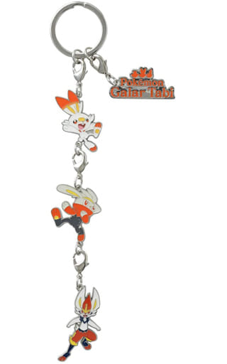 Scorbunny Raboot Cinderace Pokemon Triple Metal Charm Pokemon Galar Tabi Pokemon Center Limited Charm [USED]