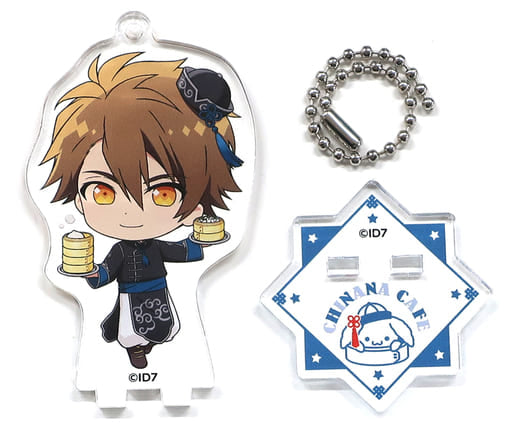 Ryunosuke Tsunashi IDOLiSH7 Trading Acrylic Stand Key Chain Chinana Ver. Group B Chinana Cafe in animatecafe & Sweets Paradise Limited Key Chain [USED]