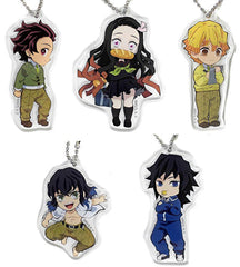 Nezuko Kamado, etc. Junior High and High School!! Kimetsu Academy Story Newly Drawn SD Random Acrylic Charm Animejapan 2020 Limited All 5 Types Set Charm [USED]