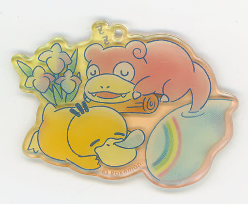 Psyduck Slowpoke Pokemon Acrylic Charm Collection Kodak wa Notenki. Pokemon Center Limited Charm [USED]