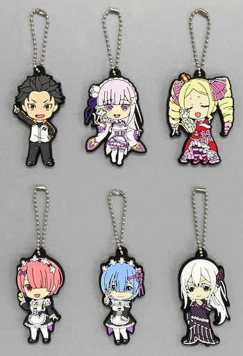 Echidna, etc. Re:ZERO -Starting Life in Another World- Nendoroid Plus Capsule Rubber Key Chain All 6 Types Set Key Chain [USED]