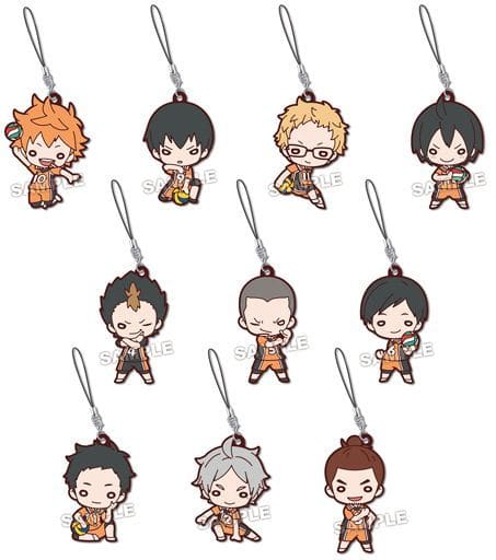 Tobio Kageyama, etc. Haikyu!! Nitotan Karasuno High School Second Uniform Rubber Mascot All 10 Types Set Key Chain [USED]
