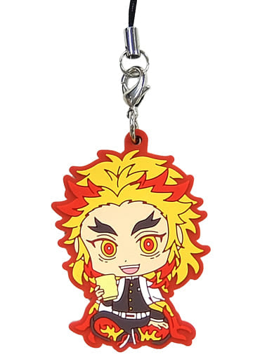 Kyojuro Rengoku Demon Slayer: Kimetsu no Yaiba Original Rubber Strap Asahi Soft Drinks X Demon Slayer Campaign Receipt Photography Application Lottery Bonus Key Chain [USED]