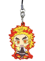 Kyojuro Rengoku Demon Slayer: Kimetsu no Yaiba Original Rubber Strap Asahi Soft Drinks X Demon Slayer Campaign Receipt Photography Application Lottery Bonus Key Chain [USED]