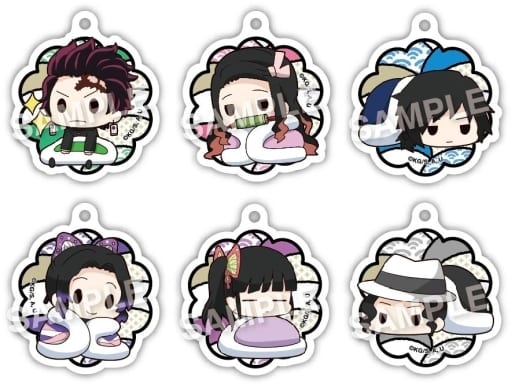 Shinobu Kocho, etc. Demon Slayer: Kimetsu no Yaiba Eformed Futonmushi Acrylic Ball Chain 3rd All 6 Types Set Key Chain [USED]