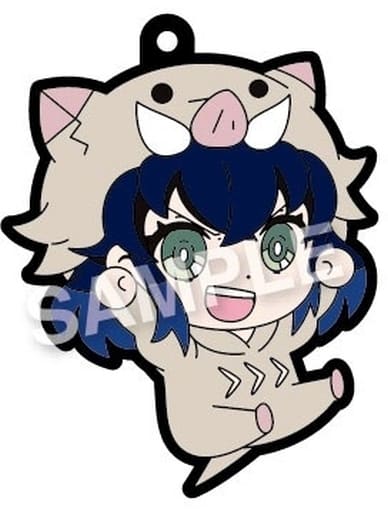Inosuke Hashibira Demon Slayer: Kimetsu no Yaiba Eformed Pajachara Rubber Strap Part 5 Key Ring [USED]