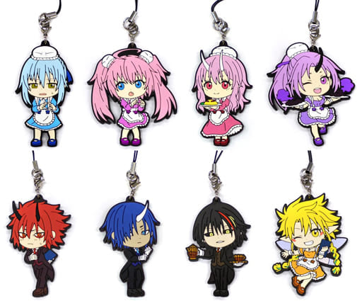 Cultural Festival Ver., etc. That Time I Got Reincarnated as a Slime Ichiban Kuji Private Tempest Academy! Rubber Strap Kyun Chara Illustrations Prize F All 8 Types Set Key Chain [USED]