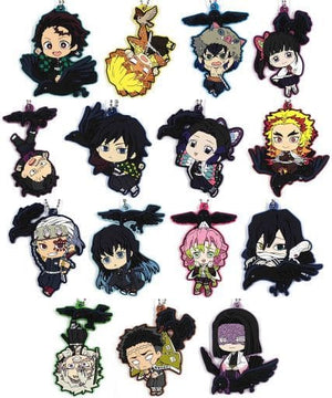 Zenitsu Agatsuma, etc. Demon Slayer: Kimetsu no Yaiba Kasugai Garasu Hakobare Taishi Trading Rubber Strap All 15 Types Set Key Chain [USED]