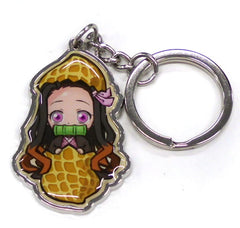 Nezuko Kamado Peanut Demon Slayer: Kimetsu no Yaiba Metal Key Chain Chiba Limited Key Ring [USED]