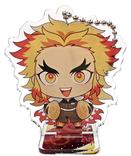 Kyojuro Rengoku Demon Slayer: Kimetsu no Yaiba Deformed Acrylic Key Chain with Stand B Sega Collaboration Cafe Limited Key Chain [USED]