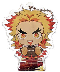 Kyojuro Rengoku Demon Slayer: Kimetsu no Yaiba Deformed Acrylic Key Chain with Stand B Sega Collaboration Cafe Limited Key Chain [USED]