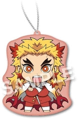 Kyojuro Rengoku Demon Slayer: Kimetsu no Yaiba Eformed Paja Chara Poni Poni Mascotto Part 6 Key Ring [USED]