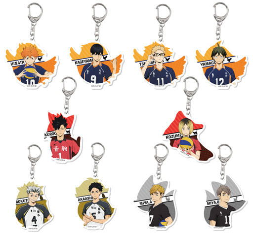 Shoyo Hinata, etc. Haikyu!! TO THE TOP Moving Acrylic Key Chain Part 1 All 10 Types Set Key Chain [USED]