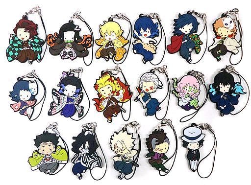 Shinobu Kocho, etc. Demon Slayer: Kimetsu no Yaiba TORUPAKA! Sugar Pouch Rubber Charm All 17 Types Set Charm [USED]