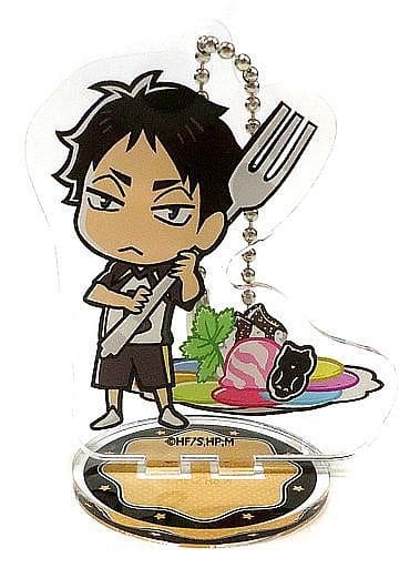 Keiji Akaashi Haikyu!! TO THE TOP Trading Acrylic Stand Key Chain Collaboration Food Ver. animate cafe Limited Key Chain [USED]
