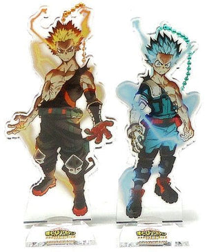 Izuku Midoriya Katsuki Bakugo My Hero Academia Heroes Rising Newly Drawn Illustration Acrylic Stand Keychain Toho Animation Store Limited Blu-ray/DVD Bundled Bonus Set of 2 Key Chain [USED]