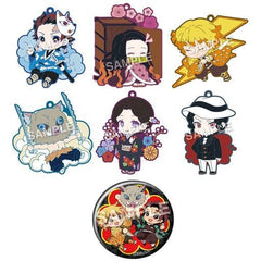 Nezuko Kamado, etc. Demon Slayer: Kimetsu no Yaiba Deco!tto Rubber Charm Part 2 All 6 Types Set & Box Purchase Privilege Key Chain [USED]