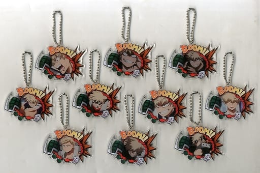 Katsuki Bakugo My Hero Academia Decofla Acrylic Key Chain Vol.2 Bakugo Box All 10 Types Set Key Chain [USED]