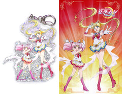 Super Sailor Moon Super Sailor Chibi Moon Sailor Moon Eternal The Movie Acrylic Keychain with Postcard LAWSON Limited Key Chain [USED]