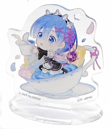 Rem Re:ZERO -Starting Life in Another World- Ichiban Kuji Slumber Tea Party Tea Cup Acrylic Stand Kyun Chara Illustrations Prize F Acrylic Stand [USED]