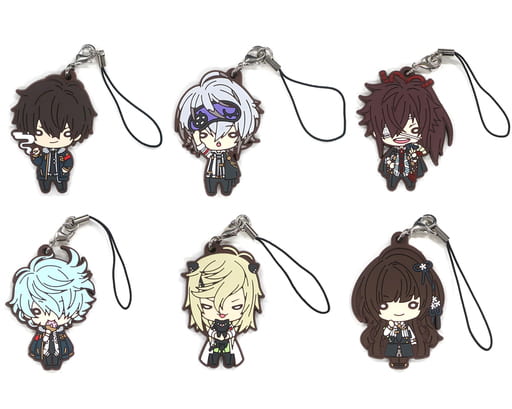 Aiji Yanagi, etc. Color x Malice Nitotan Trading Rubber Mascot Bunkyodo & Animega Limited All 6 Types Set Key Chain [USED]