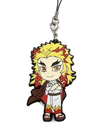 Kyojuro Rengoku Demon Slayer: Kimetsu no Yaiba Ichiban Kuji 3 Rubber Mascot Kyun Chara Illustrations Hashira Ver. Prize F Key Chain [USED]