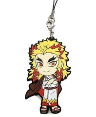 Kyojuro Rengoku Demon Slayer: Kimetsu no Yaiba Ichiban Kuji 3 Rubber Mascot Kyun Chara Illustrations Hashira Ver. Prize F Key Chain [USED]