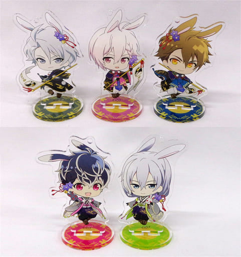 Gaku Yaotome, etc. IDOLiSH7 Trading Acrylic Stand Key Chain Love July Festival Ver. Trigger & Re:Vale animatecafe Ainana Moon Viewing Festival Limited All 5 Types Set Key Chain [USED]