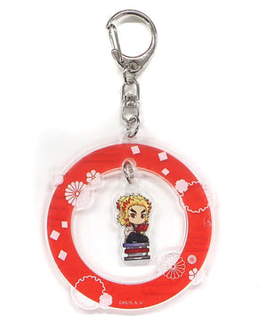 Kyojuro Rengoku Demon Slayer: Kimetsu no Yaiba Acrylic Yurayura Key Chain TSUTAYA Limited Key Chain [USED]