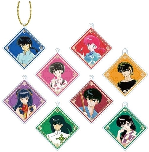 Ranma Saotome, etc. Ranma 1/2 Trading Acrylic Key Chains All 8 Types Set Key Chain [USED]