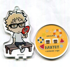 Kei Tsukishima Haikyu!! TO THE TOP Trading Acrylic Stand Key Chain Summer Style Ver. animate cafe Limited Key Chain [USED]