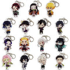 Tanjiro Kamado, etc. Demon Slayer: Kimetsu no Yaiba X Heart Up Trading Acrylic Key Chains All 15 Types Set Key Ring [USED]