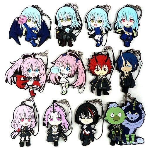 Benimaru, etc. That Time I Got Reincarnated as a Slime Ichiban Kuji Demon Lord Awakening Edition Rubber Strap Kyun Chara Illustrations Prize F All 12 Types Set Key Chain [USED]