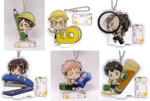 Erwin Smith, etc. Attack on Titan Acrylic Stand Key Chain A Chara Dori!! Limited All 6 Types Set Key Chain [USED]