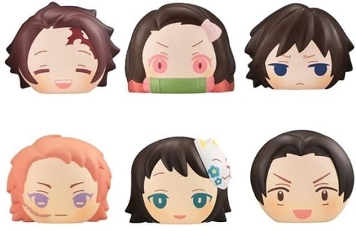 Nezuko Kamado, etc. Demon Slayer: Kimetsu no Yaiba Fluffy Squeeze Bread 4th All 6 Types Set Key Ring [USED]