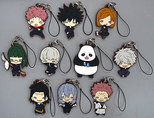 Megumi Fushiguro, etc. Jujutsu Kaisen Nitotan Rubber Mascot All 10 Types Set Key Chain [USED]