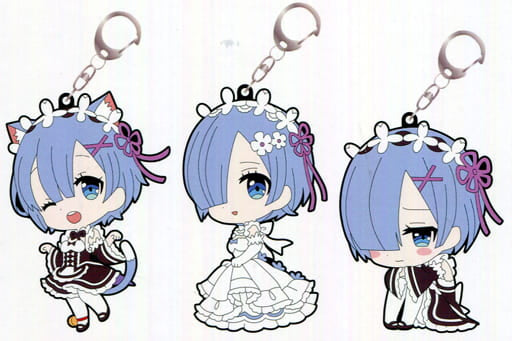 Rem, etc. Re:ZERO -Starting Life in Another World- Rem ga Ippai Big Rubber Key Chain Vol.2 All 3 Types Set Key Chain [USED]
