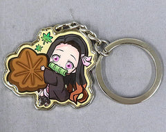 Nezuko Kamado Momiji Manju Demon Slayer: Kimetsu no Yaiba Metal Key Chain Hiroshima Limited Key Ring [USED]