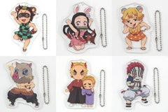 Kyojuro Rengoku, etc. Demon Slayer: Kimetsu no Yaiba the Movie: Mugen Train Mini Chara Random Acrylic Charms Vol.2 Theater Limited All 6 Types Set Charm [USED]