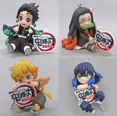 Nezuko Kamado, etc. Demon Slayer: Kimetsu no Yaiba the Movie: Mugen Train Figure with Charm LAWSON Limited All 4 Types Set Charm [USED]